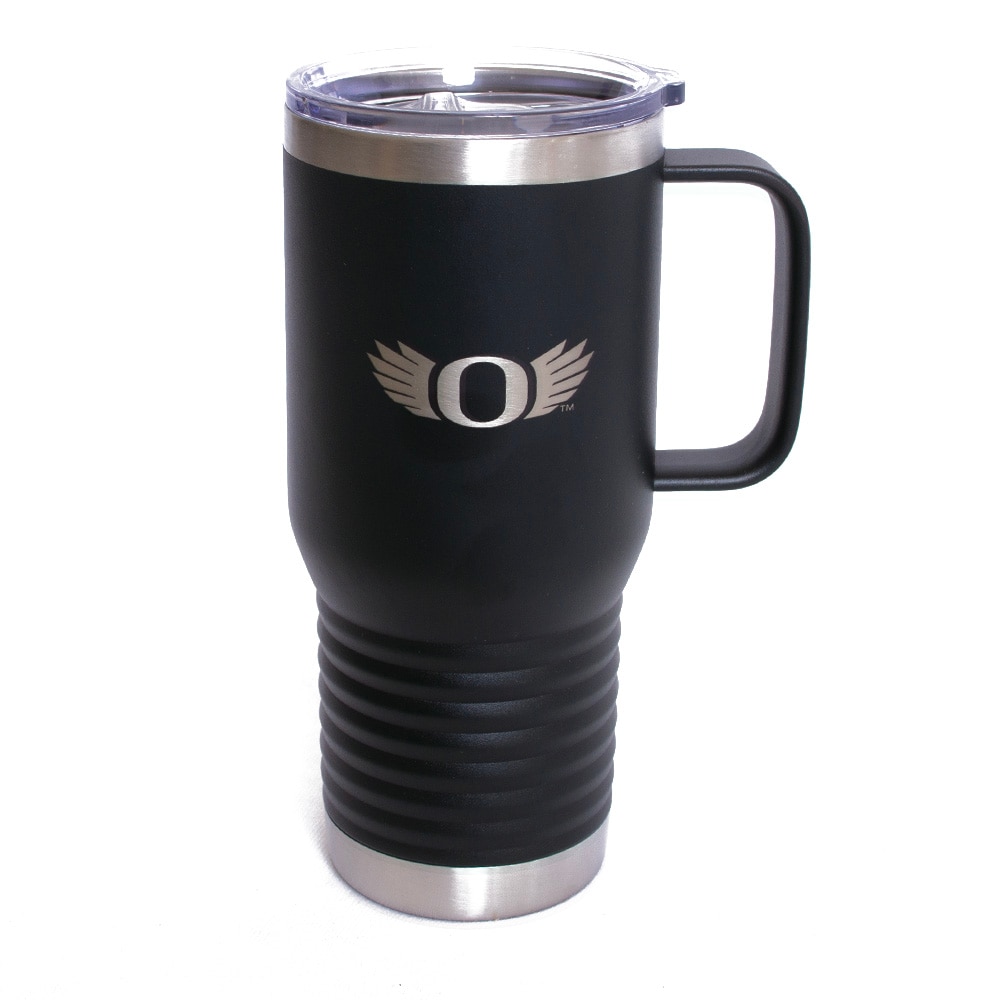 O Wings, RFSJ, Inc., Black, Tumblers, Metal, Home & Auto, Powder Coated, Handled, Laser Etched, 20 ounce, 830771